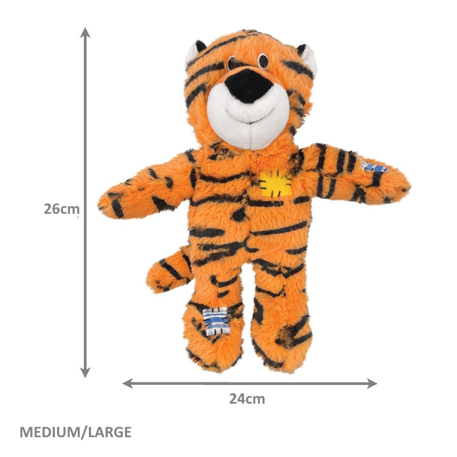 KONG Wild Knots Tiger Tug & Snuggle Plush Dog Toy - Medium/Large KONG