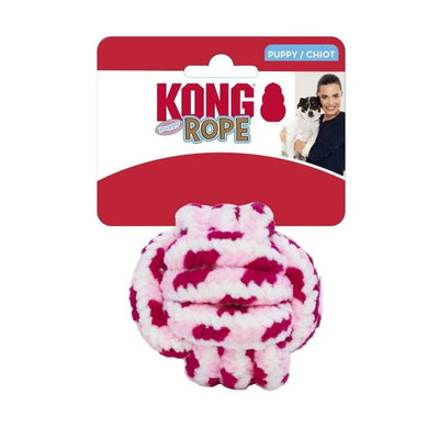 KONG Rope Knot Ball Fetch Dog Toy for Puppies - Large KONG