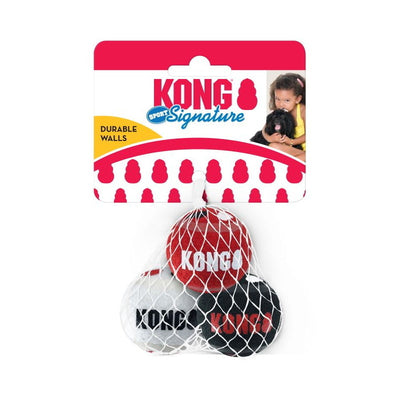 3 x KONG Signature Sport Balls Fetch Dog Toys - pack of 3 X-Small Balls KONG