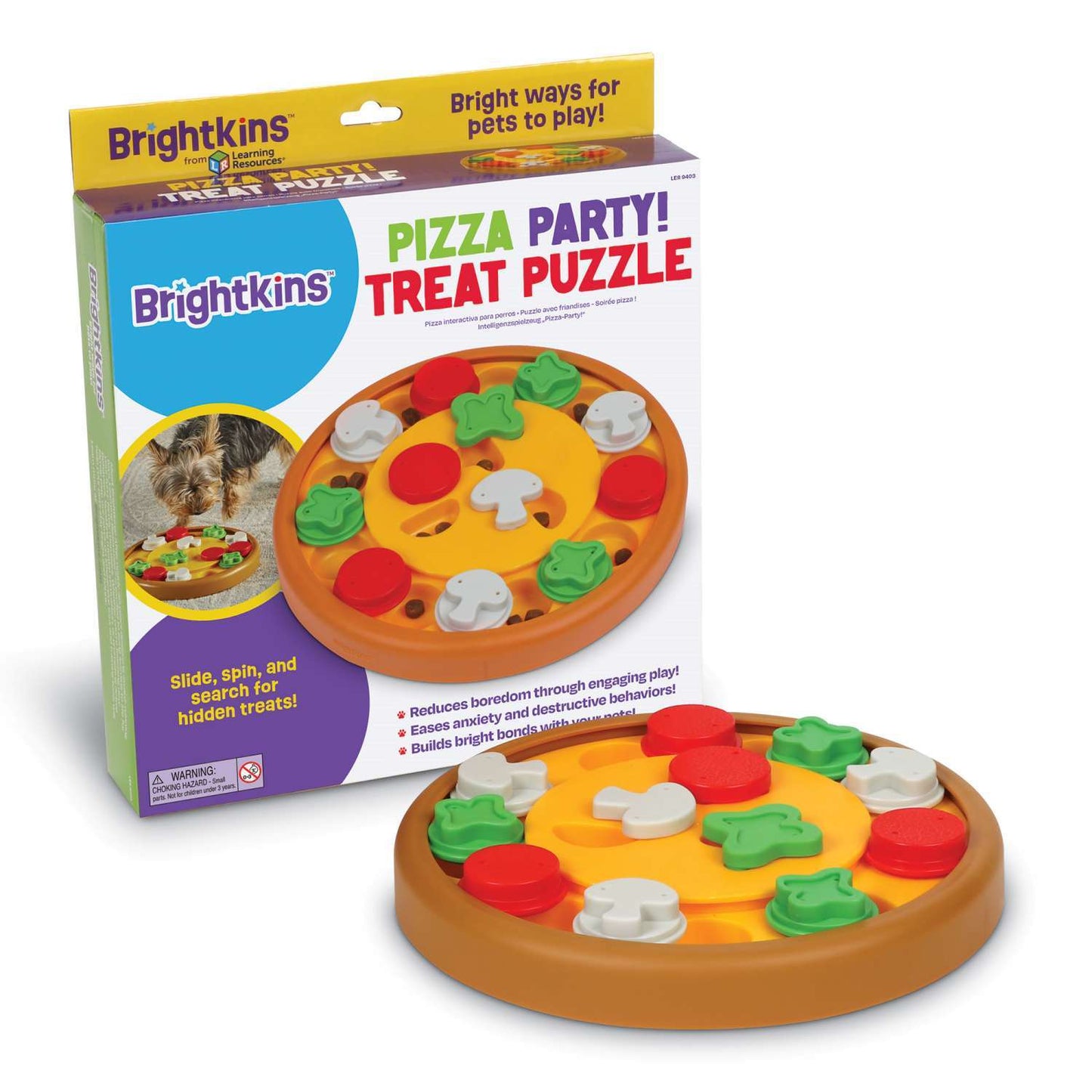 Brightkins Pizza Party! Interactive Dog Treat & Food Puzzle Toy Brightkins