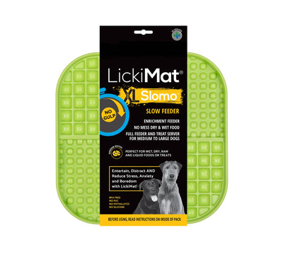 LickiMat Slomo Wet & Dry Double Slow Food Dog Bowl - X-Large Green Lickimat
