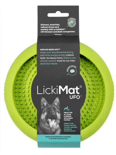 Lickimat UFO Slow Food Anti-Anxiety Licking Dog Bowl - Green Lickimat