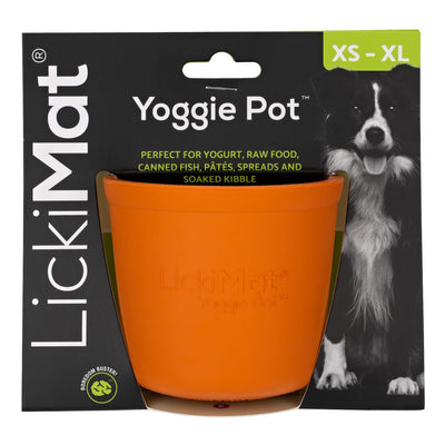 Lickimat Yoggie Pot Slow Feeder Dog Bowl - Orange Lickimat