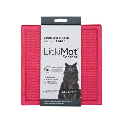 Lickimat Soother Original Slow Food Licking Mat for Cats - Pink Lickimat