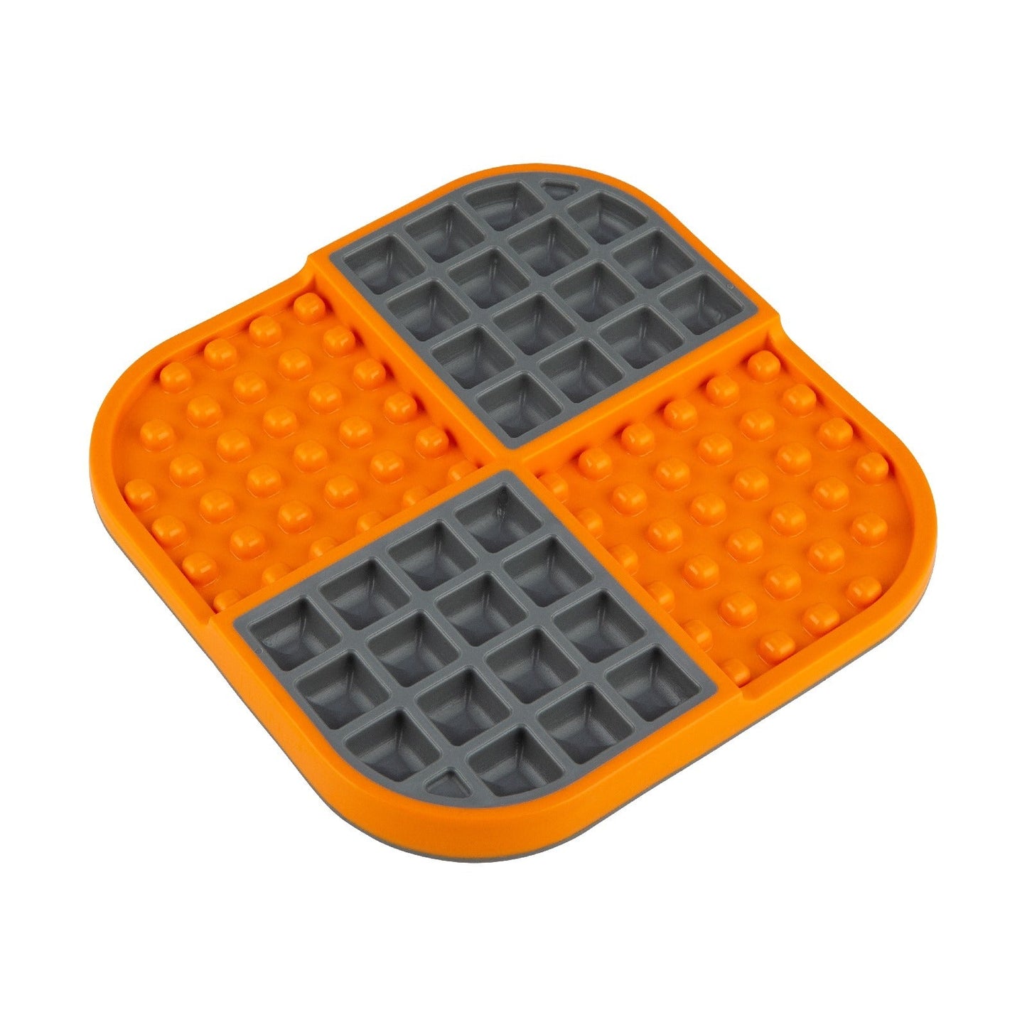 LickiMat Slomo Wet & Dry Double Slow Food Dog Bowl - Orange Lickimat