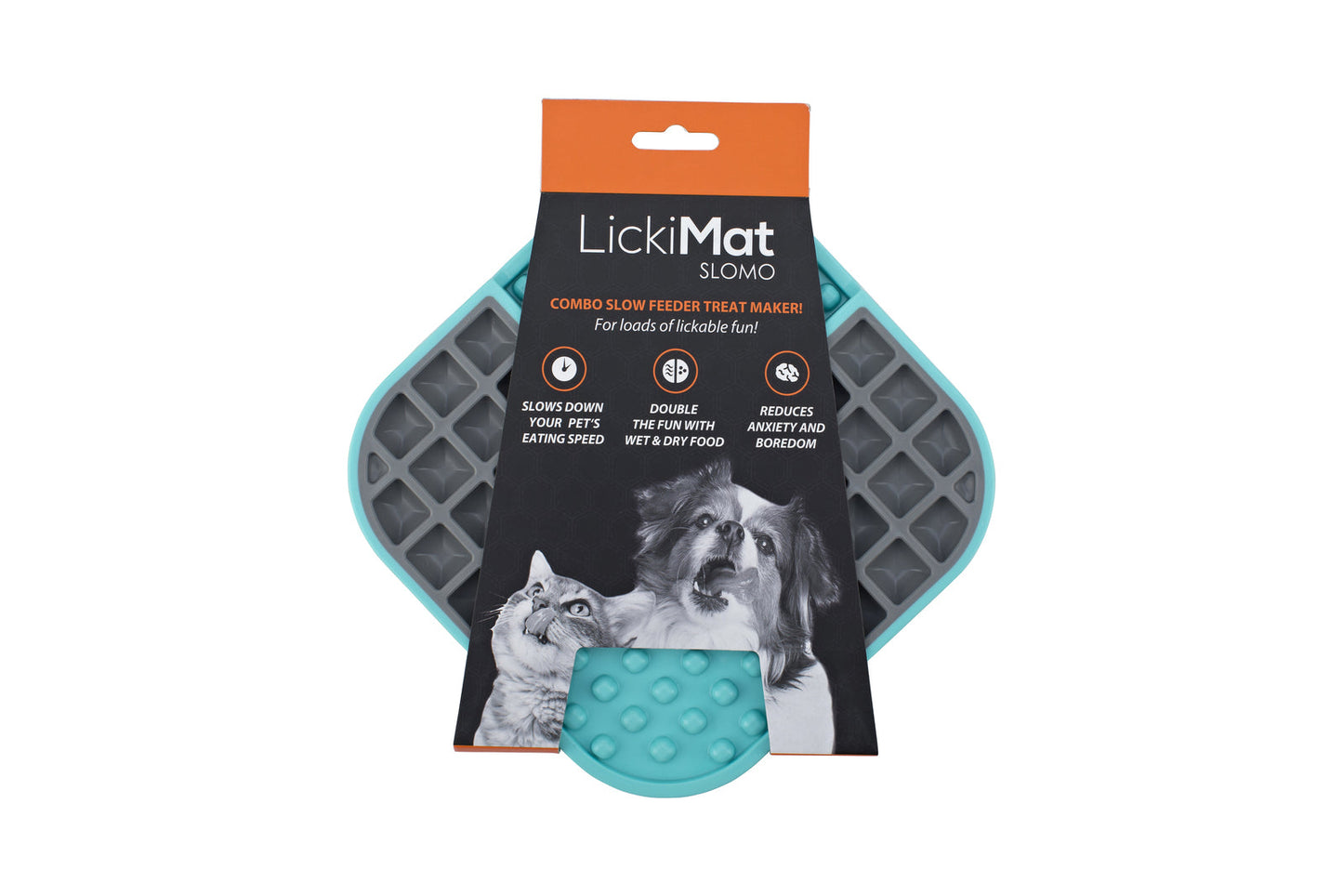 LickiMat Slomo Wet & Dry Double Slow Food Dog Bowl - Blue Lickimat