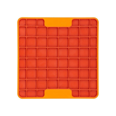 Lickimat Mini Tuff Playdate Slow Food Bowl Anti-Anxiety Mat for Dogs - Orange Lickimat