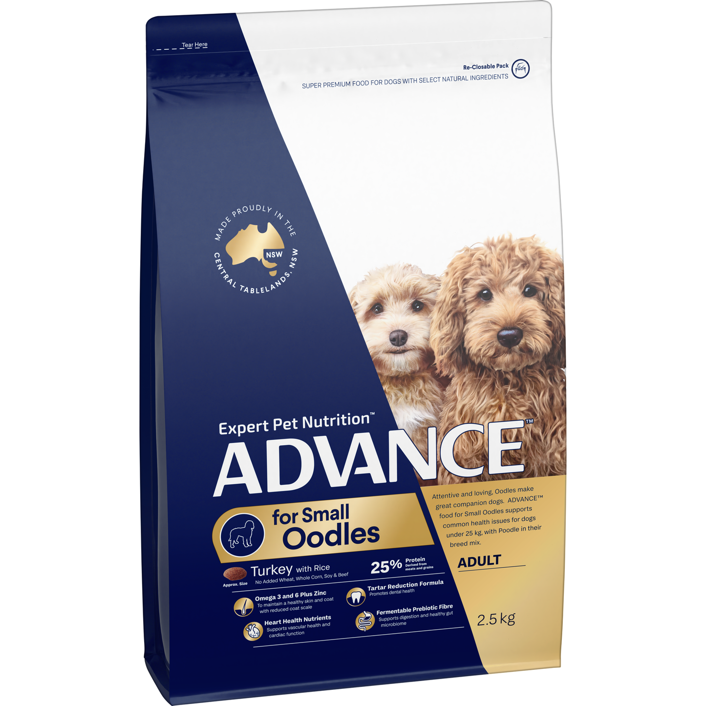 Advance Adult Small Oodles Dry Dog Food Turkey Rice Formula