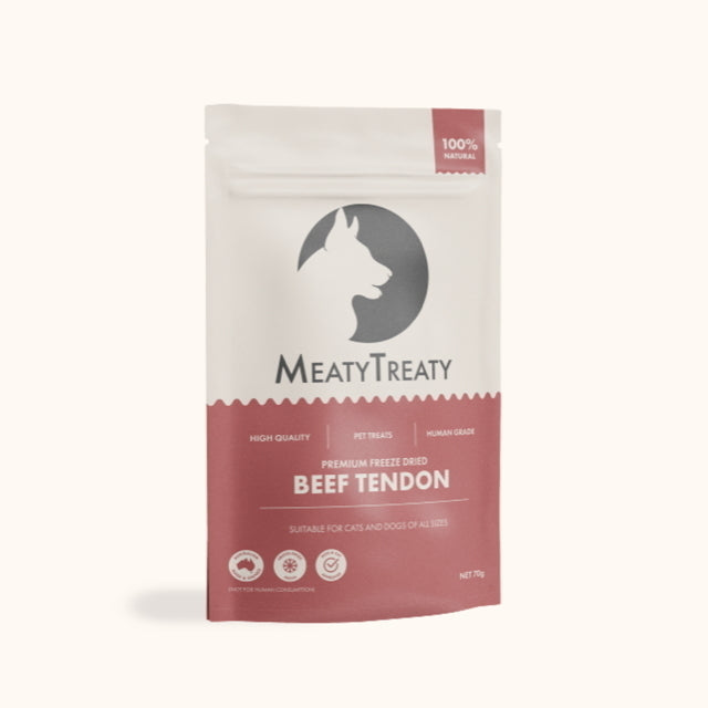 Meaty Treaty Australian Freeze Dried Beef Tendon Dog Treats 70g Meaty Treaty