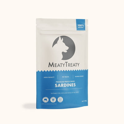 Meaty Treaty Freeze Dried Australian Whole Sardines Cat & Dog Treats 100g Meaty Treaty