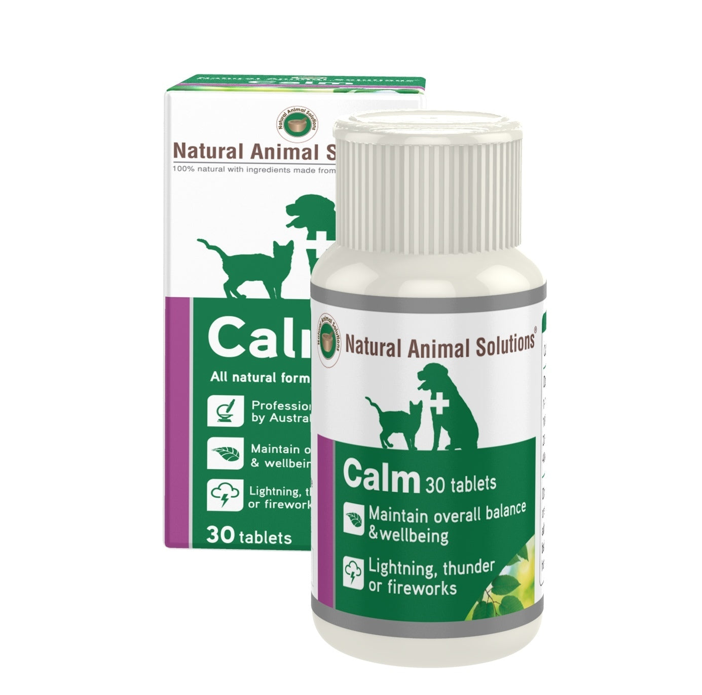 Natural Animal Solutions Calm Remedy for Cats & Dogs - 30 Tablets Natural Animal Solutions