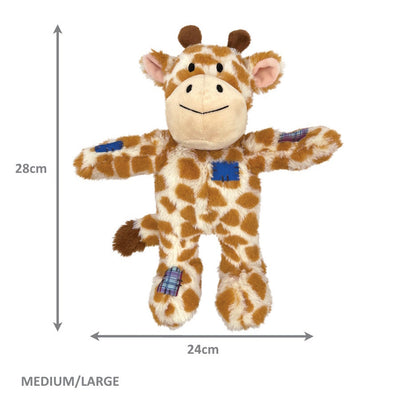 3 x KONG Wild Knots Giraffe Tug & Snuggle Plush Dog Toy - Medium/Large KONG