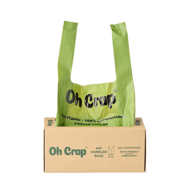 Oh Crap Compostable Dog Poop Bags with Handles - Roll of 200 Bags Oh Crap