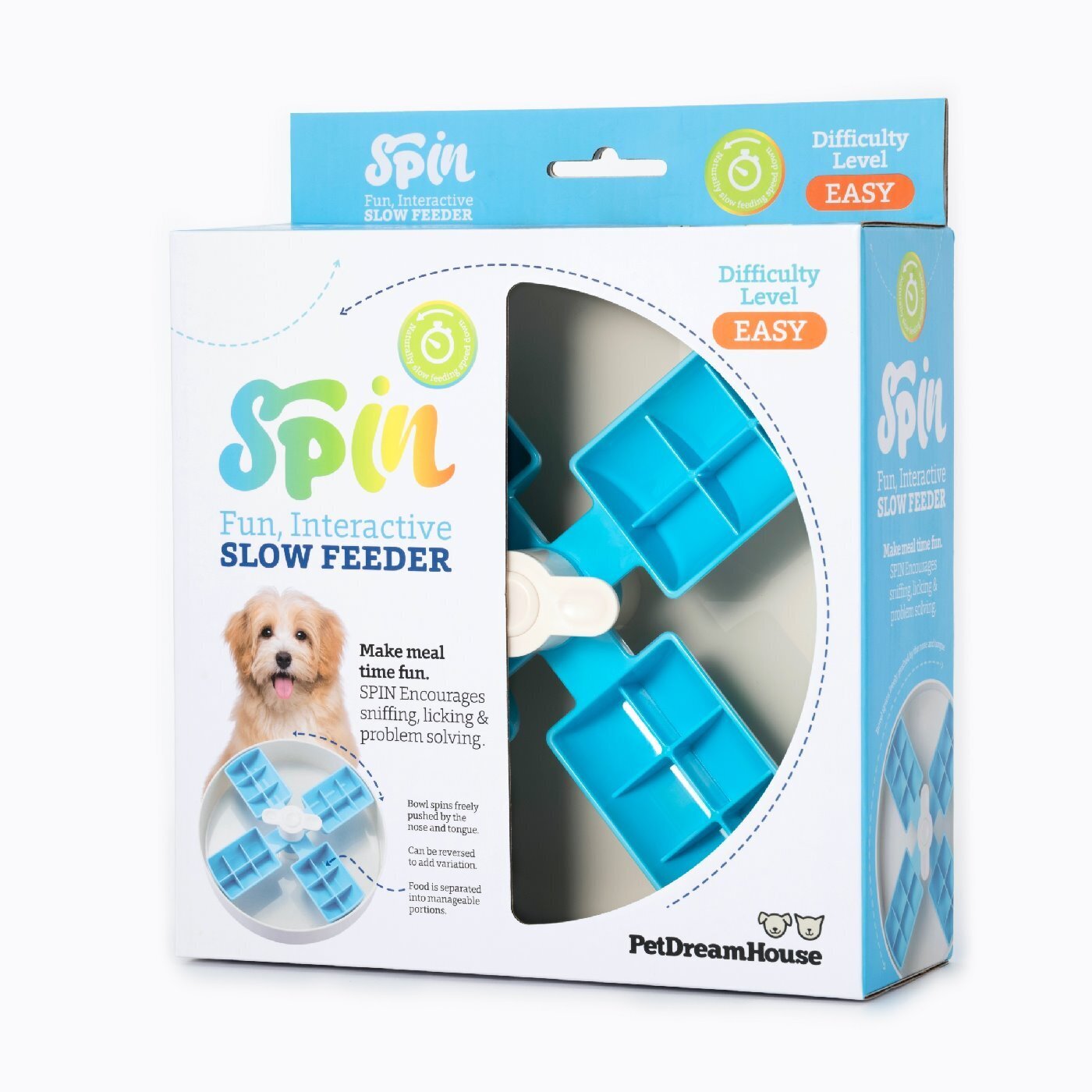 SPIN Interactive Adjustable Slow Feeder for Cats and Dogs - Windmill Pet DreamHouse