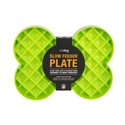 SloDog No Gulp Bone-Shaped Slow Food Bowl for Dogs - Green Slodog