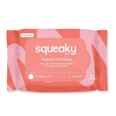 Squeaky Pet Probiotic Pet Wipes Fragrance Free 20 Wipes