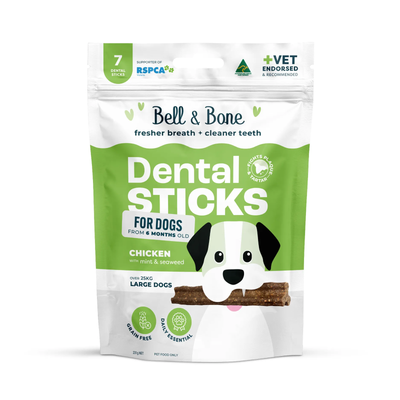 Bell & Bone Dog Dental Sticks Chicken Mint & Seaweed Large