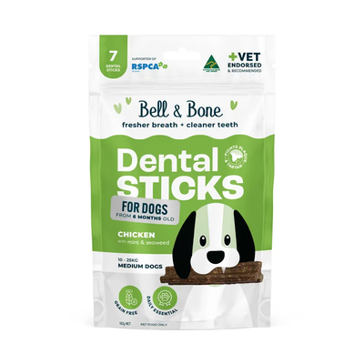 Bell & Bone Dog Dental Sticks Chicken Mint & Seaweed Medium