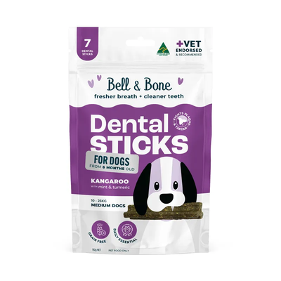 Bell & Bone Dog Dental Sticks Roo Mint & Turmeric Medium