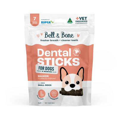 Bell & Bone Dog Dental Sticks Salmon Mint & Charcoal Small