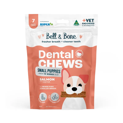 Bell & Bone Puppy Dental Chews Salmon & Carrot Small Bell & Bone