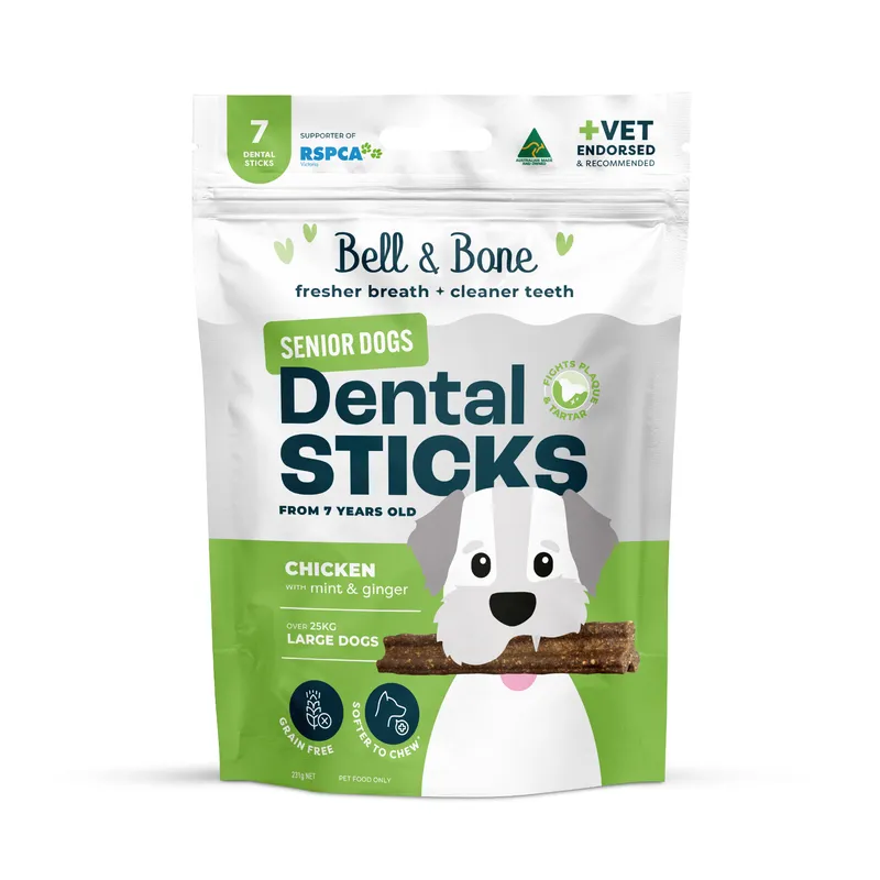 Bell & Bone Senior Dental Sticks Chicken Mint Ginger Large