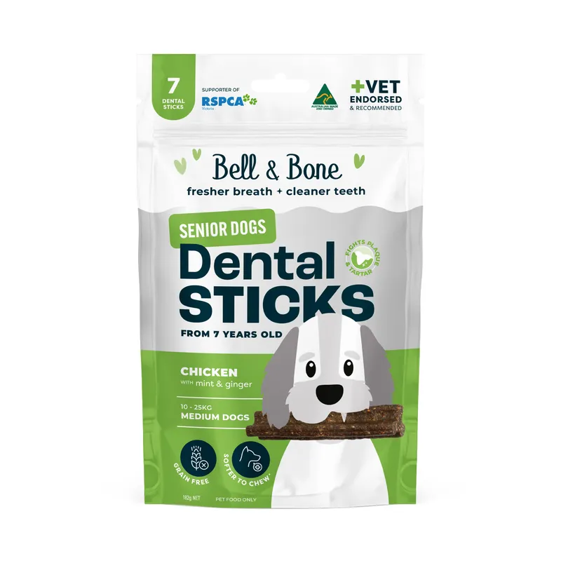 Bell & Bone Senior Dental Sticks Chicken Mint Ginger Medium