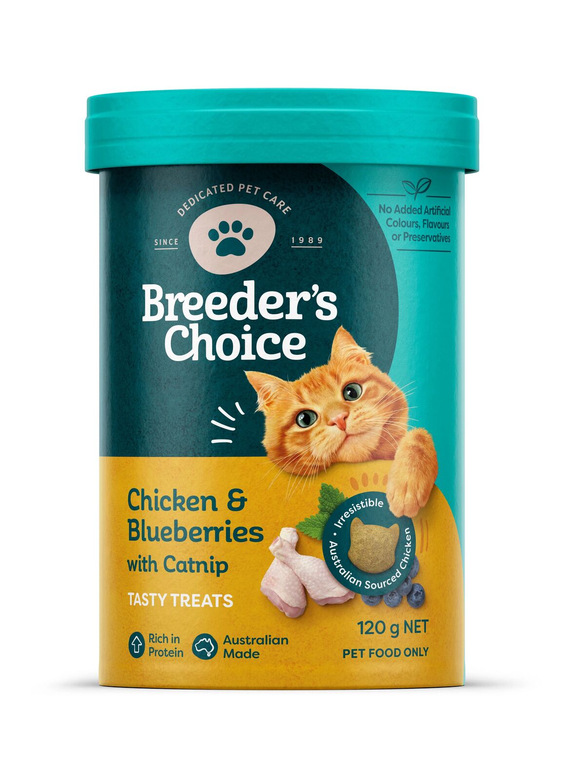 Breeders Choice Tasty Treats Chicken Bb Catnip 120G 3Pack Breeders Choice Treats