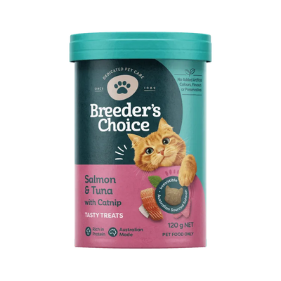Breeders Choice Tasty Treats Sal Tuna Catnip 120G 3Pk (Om3) Breeders Choice Treats