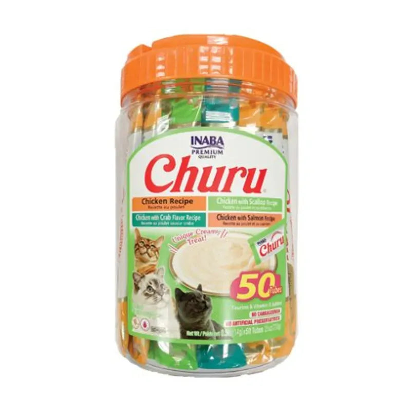 Inaba Cat Churu Puree Chicken Seafood Varieties 50Pk Tub