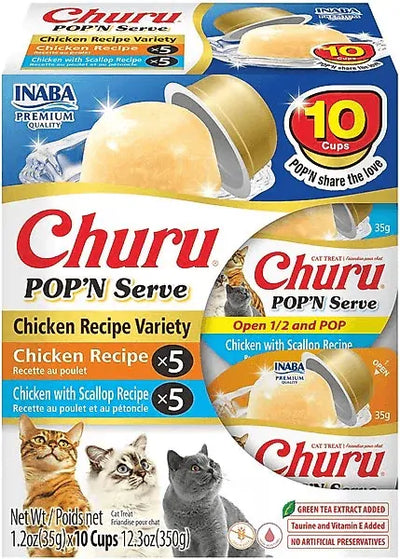 Inaba Cat Churu Pop N Serve Chicken Variety 10Pk