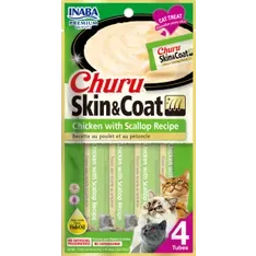 Inaba Cat Churu Puree Skin & Coat Chkn Scallop 56G 6Pk(Om6)