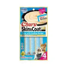 Inaba Cat Churu Puree Skin & Coat Tuna Scallop 56G 6Pk(Om6)
