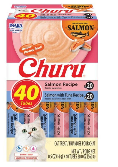 Inaba Cat Churu Puree Salmon Varieties 40Pk Box