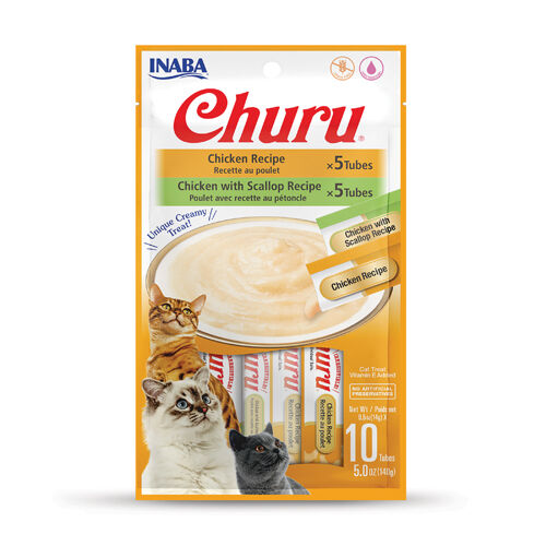 Inaba Cat Churu Puree Salmon Chicken Varieties 10Pk Box