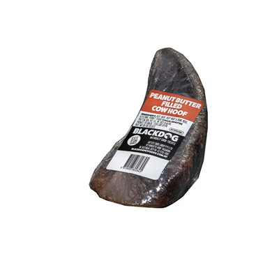 Black Dog Filled Cow Hoof - Peanut Butter