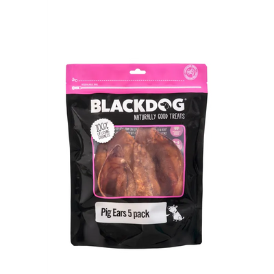 Black Dog Pig Ears 5Pk