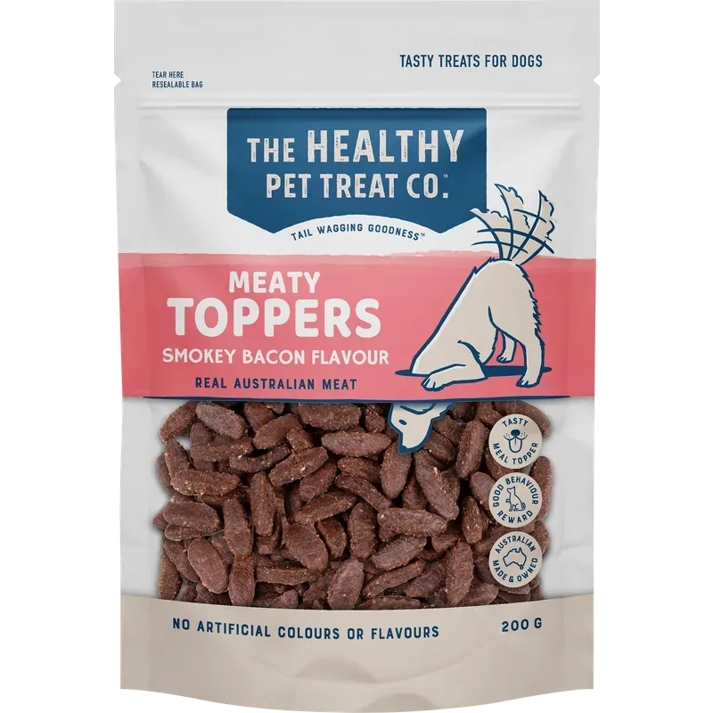Healthy Pet Treat Co Meaty Toppers Smokey Bacon 200G