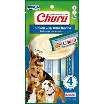 Inaba Dog Churu Puree 4P Chicken With Tuna 56G 6Pk(Om6)