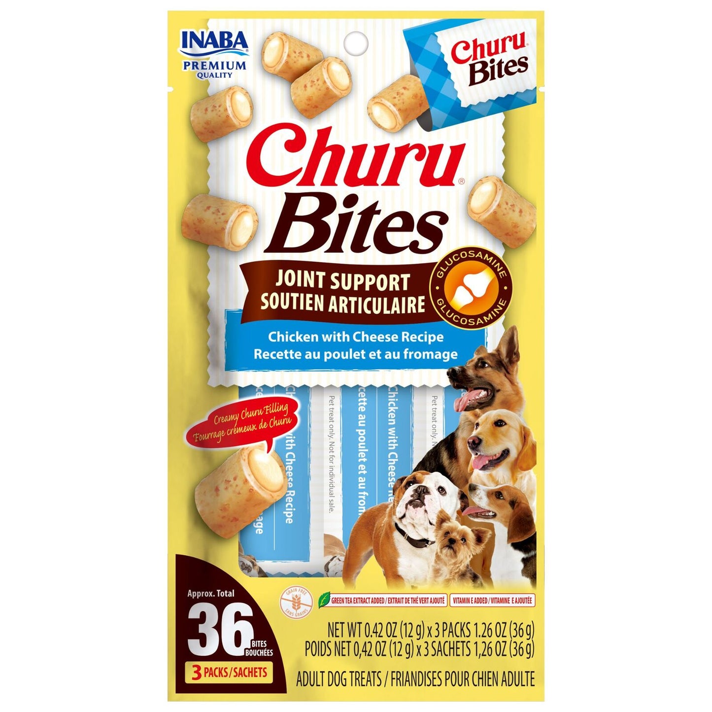Inaba Dog Churu Bites Joint Support Chicken With Cheese 30