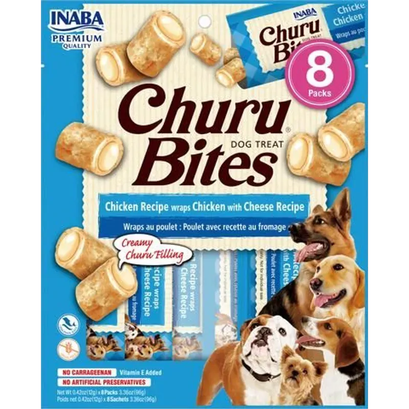 Inaba Dog Churu Bites Chicken Wraps W Cheese 96G 6Pk(Om6)