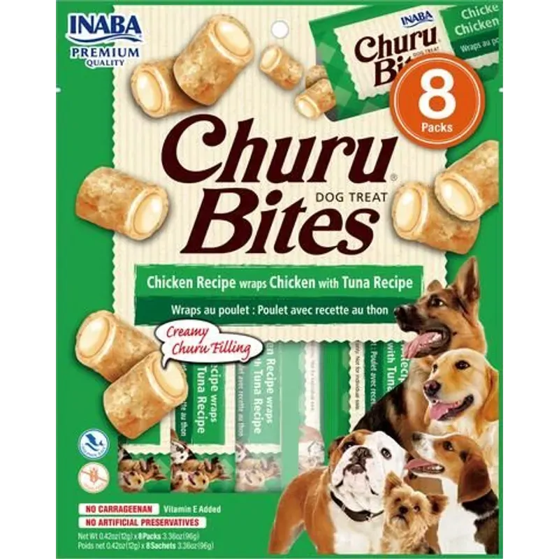 Inaba Dog Churu Bites Chicken Wraps With Tuna 96G 6Pk(Om6)