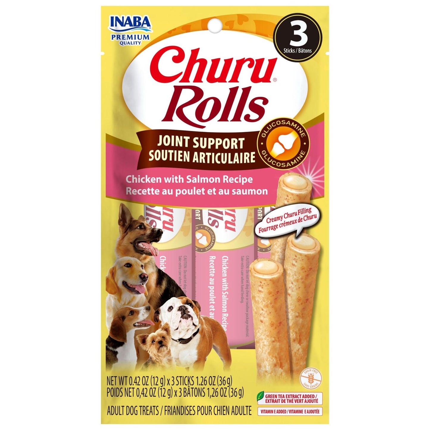Inaba Dog Churu Rolls Joint Support Chicken With Salmon 30