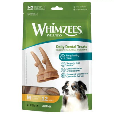 Whimzees Occupy Antlers M Value Bag (12 Bag) Whimzees