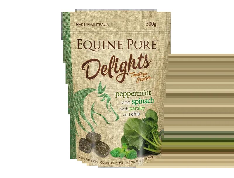 EQUINE PURE DELIGHTS P.MINT SPINACH PRSLY & CHIA 500G