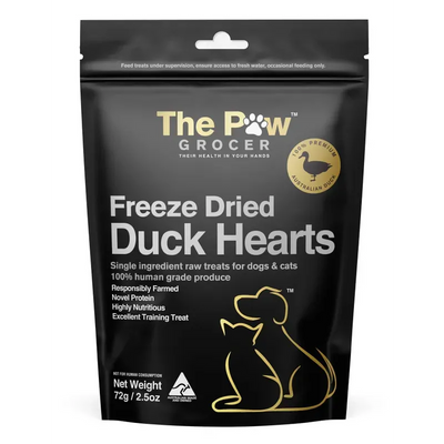 The Paw Grocer Black Label Freeze Dried Duck Heart 72G The Paw Grocer