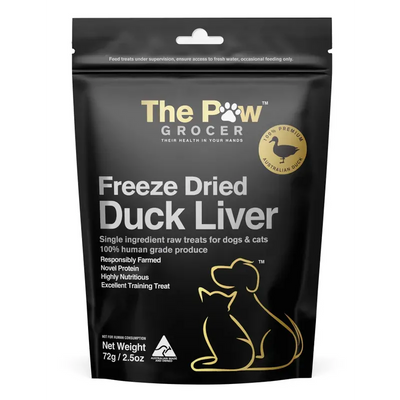 The Paw Grocer Black Freeze Dried Duck Liver 72G The Paw Grocer