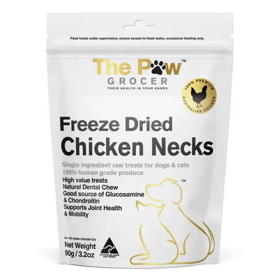 The Paw Grocer White Freeze Dried Chicken Neck Treats 90G The Paw Grocer