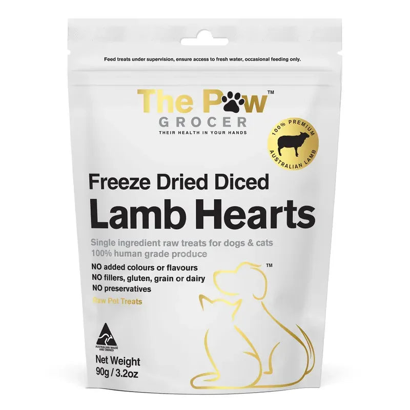 The Paw Grocer White Freeze Dried Lamb Heart Treats 90G