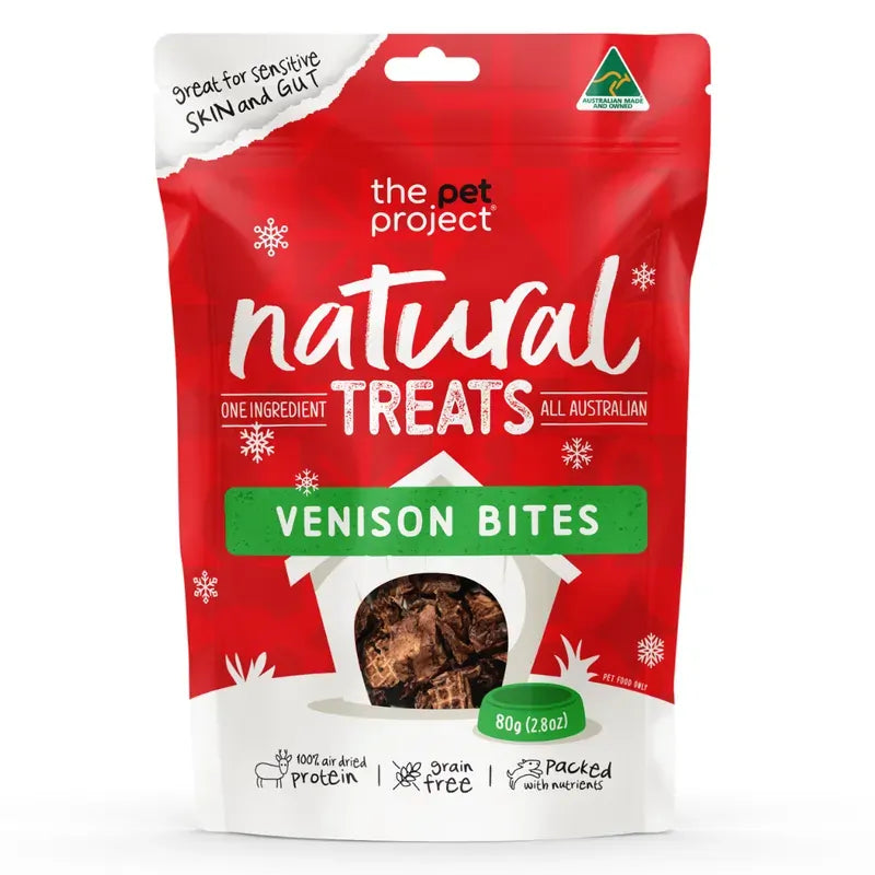 The Pet Project Christmas Venison Bites 80G